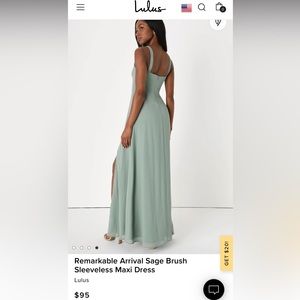 Lulus remarkable arrival sage brush sleeveless maxi dress